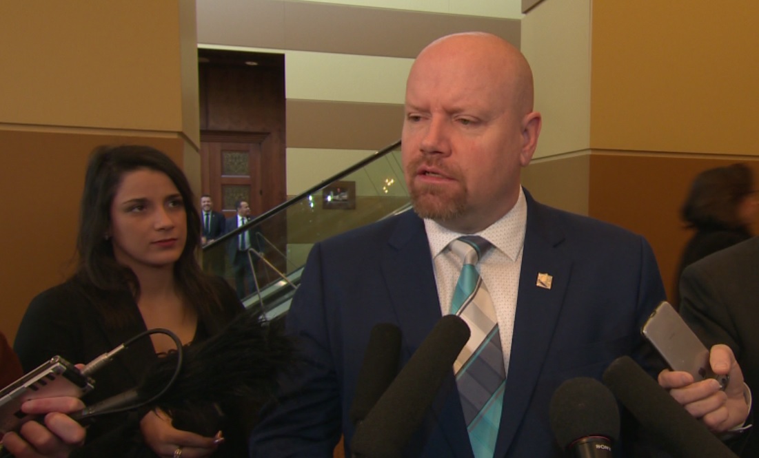 Former police officer, MNA Ian Lafrenière organized an information session on organized crime and corruption for his colleagues during the CAQ caucus retreat in Gatineau, Thurs., Jan. 31, 2019.