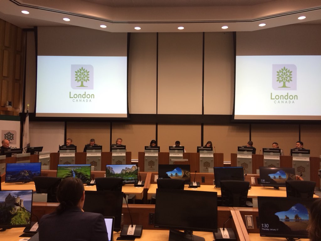 Members of the London Police Services Board meet on Thursday, Jan. 17, 2019. 