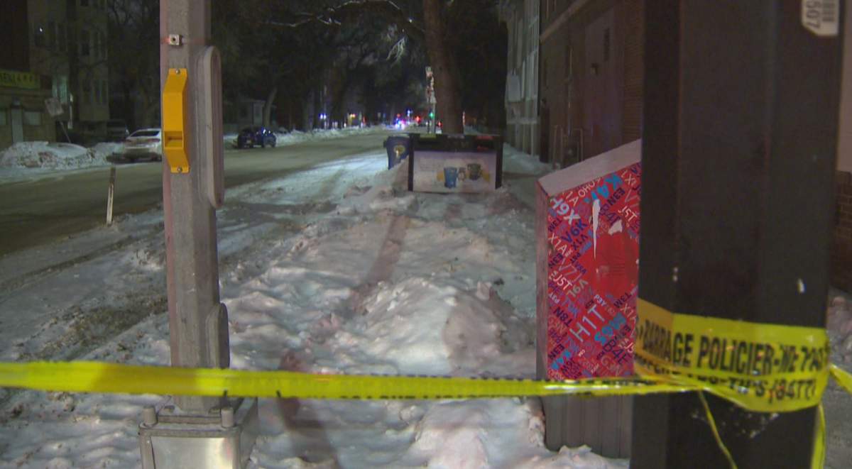 Portions of the sidewalk near Sherbrook Street and Ellice Avenue were closed following a police-involved shooting on Saturday night.