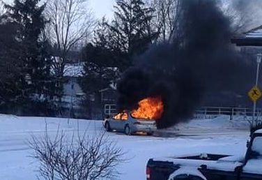 Photo shows a vehicle on fire Friday morning on Culver Drive in London.