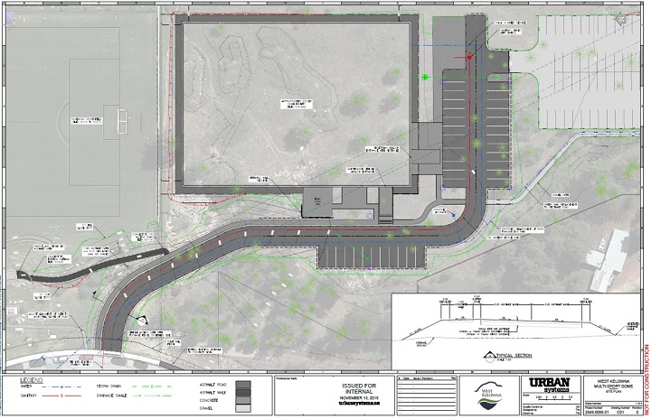 The layout plans of the multi-use sports dome in West Kelowna.