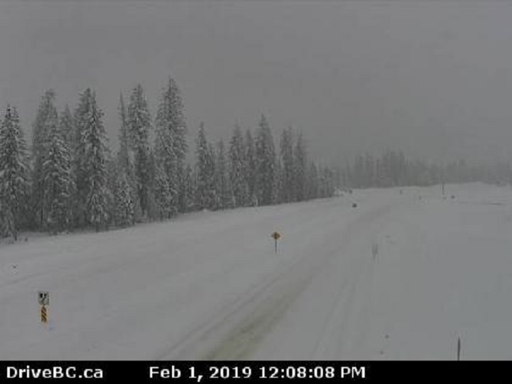 Road conditions at Donald Bridge, approximately 28 kilometres north of Golden.