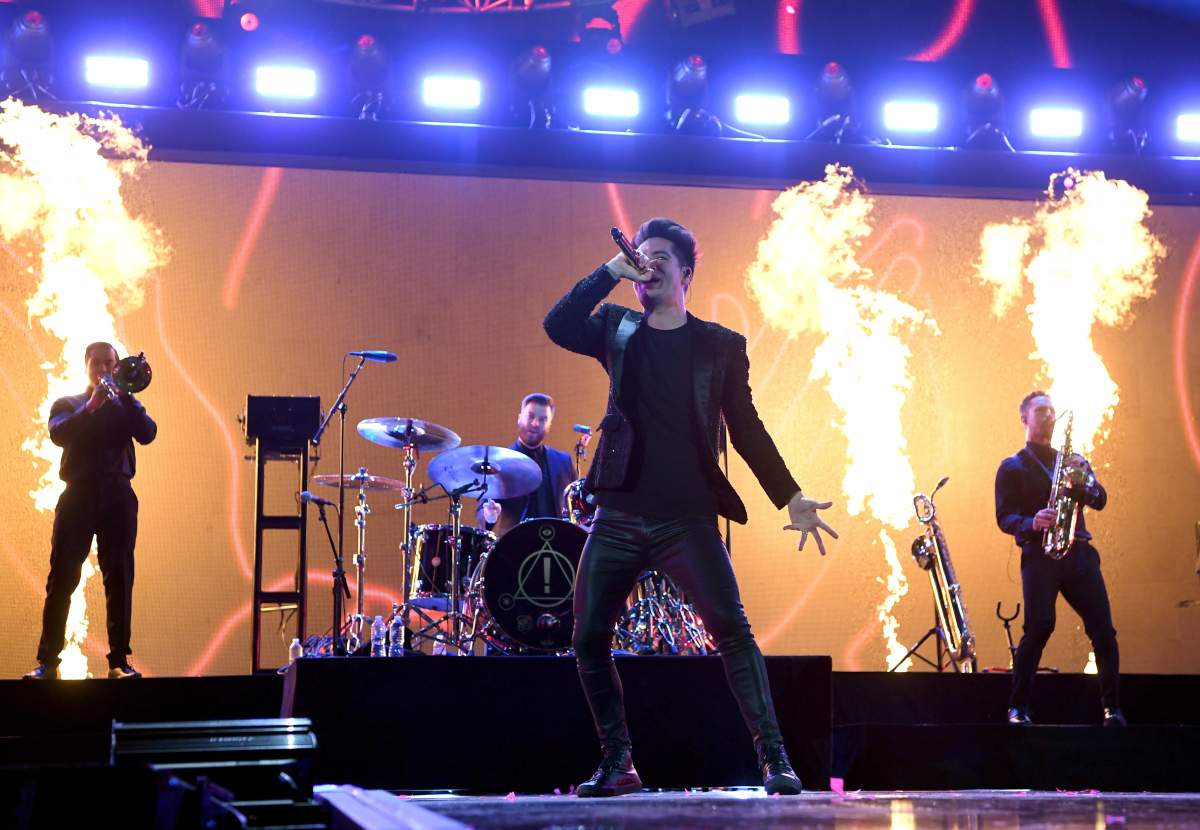Brendon Urie of Panic! At the Disco performs onstage during the 2018 iHeartRadio Music Festival at T-Mobile Arena on Sept. 21, 2018, in Las Vegas, Nev.