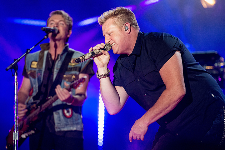Joe Don Rooney (L) and Gary LeVox of Rascal Flatts perform during the 2017 CMA Music Festival on June 9, 2017 in Nashville, Tenn.