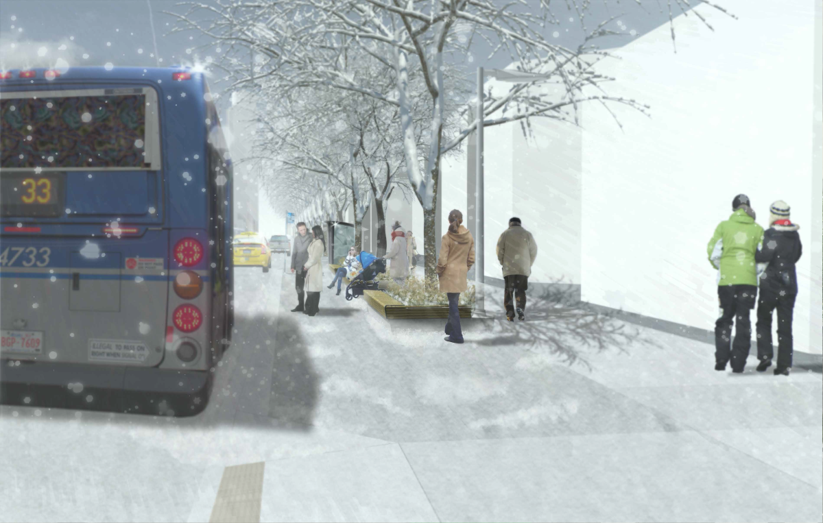 Rendering of the Imagine Jasper Avenue plan for bus stops.