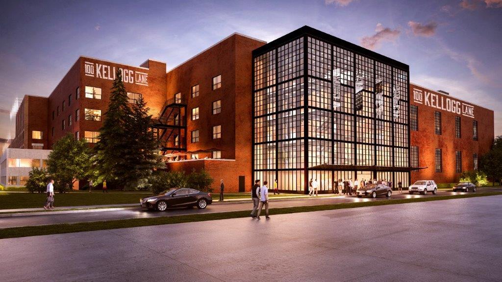 Artistic rendering of 100 Kellogg redevelopment.