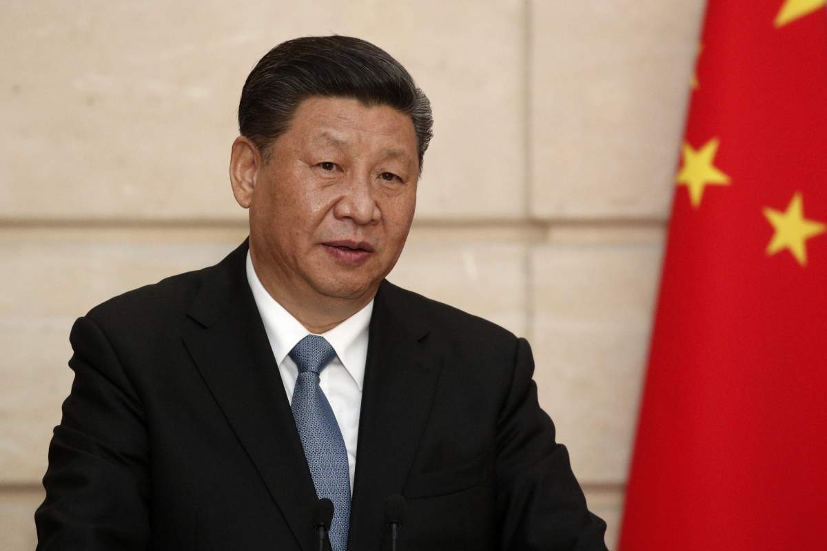 Chinese President Xi Jinping holds a news conference after a meeting with French President at the Elysee Palace in Paris, France March 25, 2019. 
