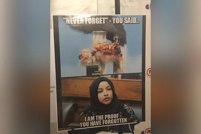 Democratic Rep. Ilhan Omar likened to 9/11 terrorist in poster at Republican event - image