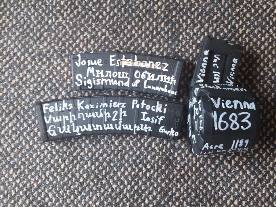 Ammunition cartridges are seen in this undated photo posted on Twitter on March 12, 2019 by the apparent gunman who attacked a mosque in Christchurch, New Zealand.