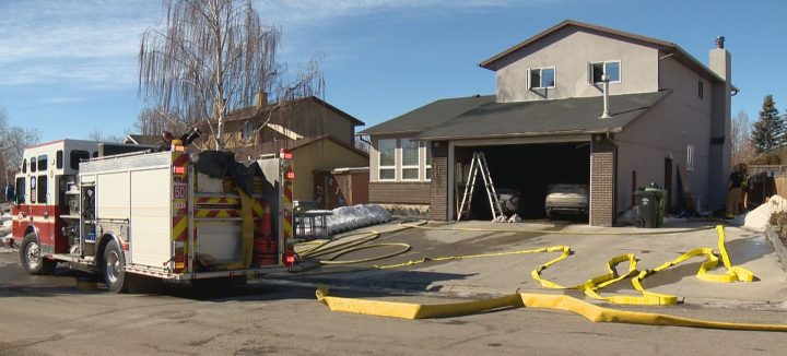 Crews were called to a northeast Calgary garage fire on Monday morning.