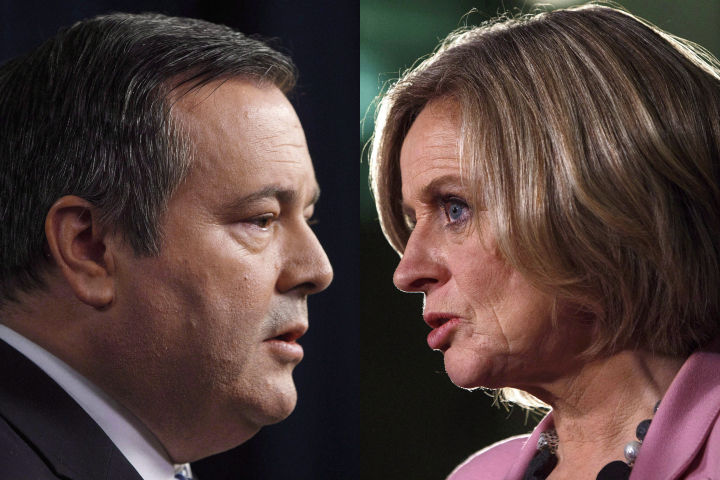 Alberta Premier Jason Kenney and NDP leader Rachel Notley.