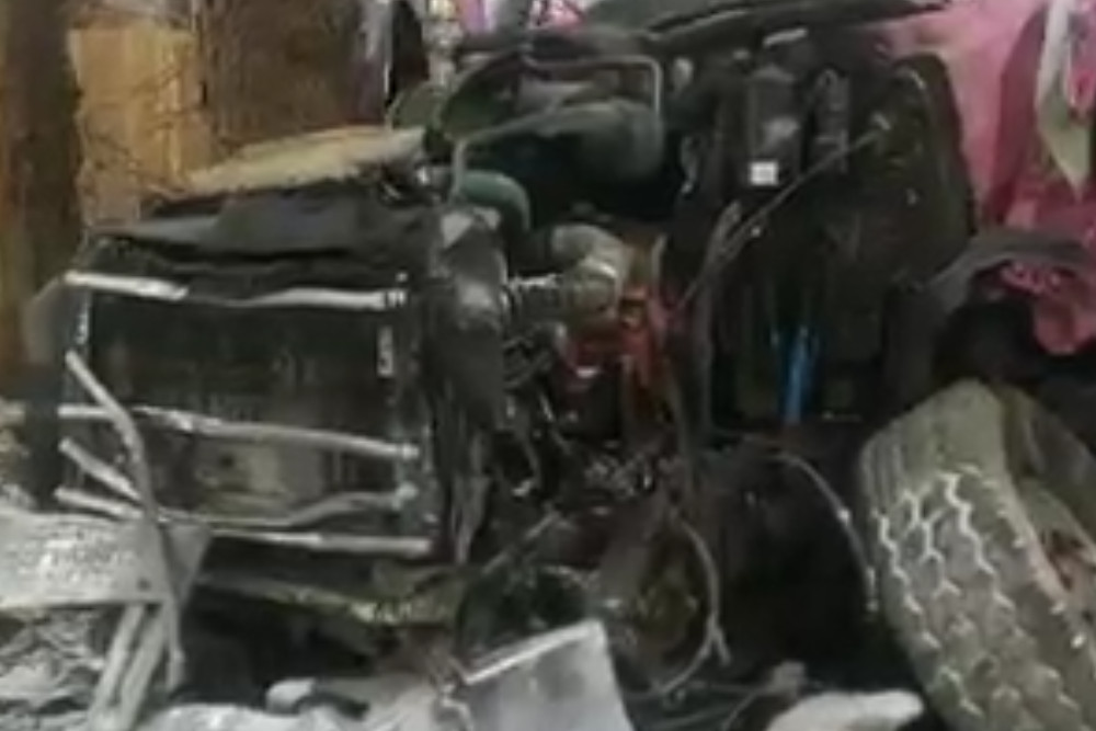 The OPP say a flatbed truck hauling a vehicle was heading westbound on Highway 403 when a mechanical failure sent the truck off the road.