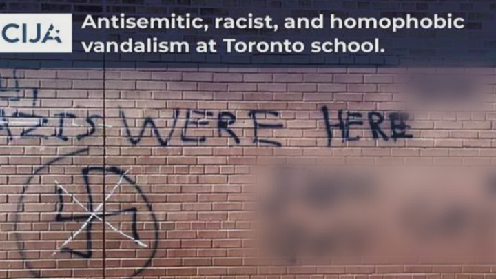 CIJA disturbed by anti-Semitic graffiti found on Toronto high school .