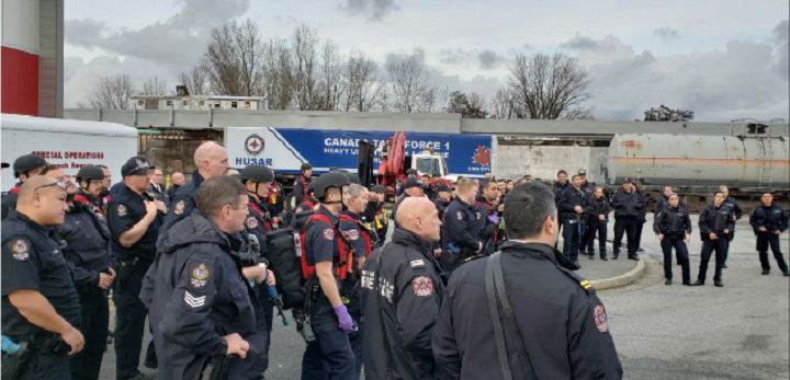Vancouver police and firefighters train as a part of the new joint "rescue taskforce".