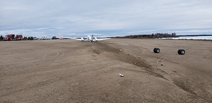The crash site near the Gillam airport.