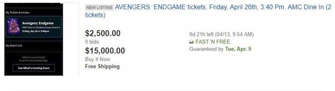 ‘Avengers: Endgame’ ticket presale erupts in chaos, some now selling for thousands on eBay - image