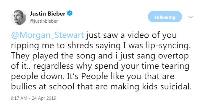 Justin Bieber lashes out at TV host for accusing him of lip-synching - image