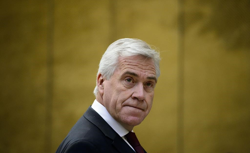 Dwight Ball, Premier of Newfoundland and Labrador, arrives to appear as a witness at a Senate Committee on Energy, the Environment and Natural Resources in the Senate of Canada Building in Ottawa on Thursday, Feb. 28, 2019. THE CANADIAN PRESS/Sean Kilpatrick.