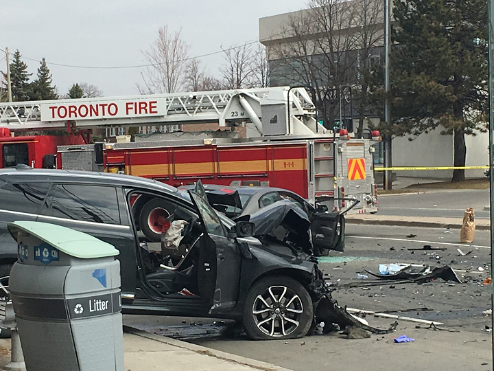 All three vehicles had extensive damage.