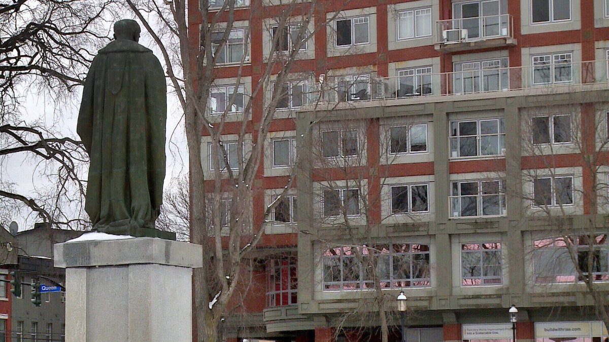 The city plans to develop a concert venue at the site. That revitalization would involve removing cast iron fencing, mature trees and a statue of Lord Beaverbrook.