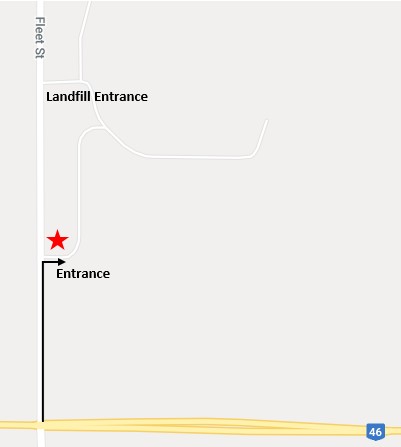 The depot is just south of the Fleet Street landfill with a separate entrance allowing residents to drop off yard waste without interacting with landfill operations.