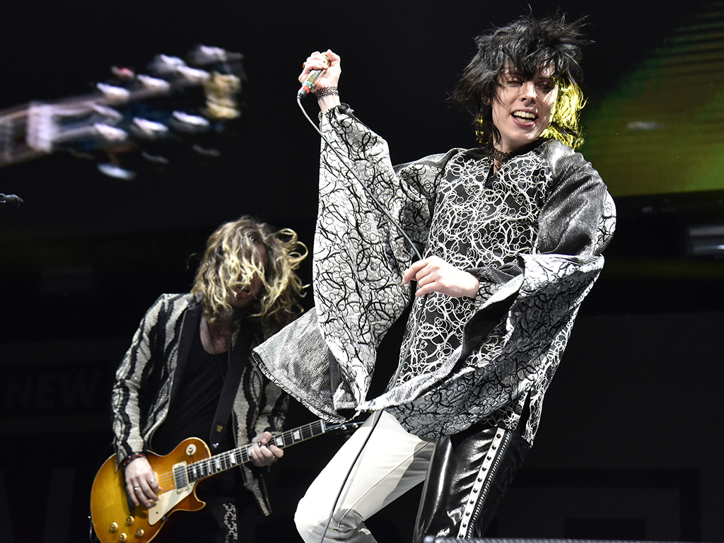 Adam Slack (L) and Luke Spiller of The Struts perform during Alt 105.3’s Not So Silent Night 2018 at the SAP Center on Dec. 8, 2018 in San Jose, Calif.