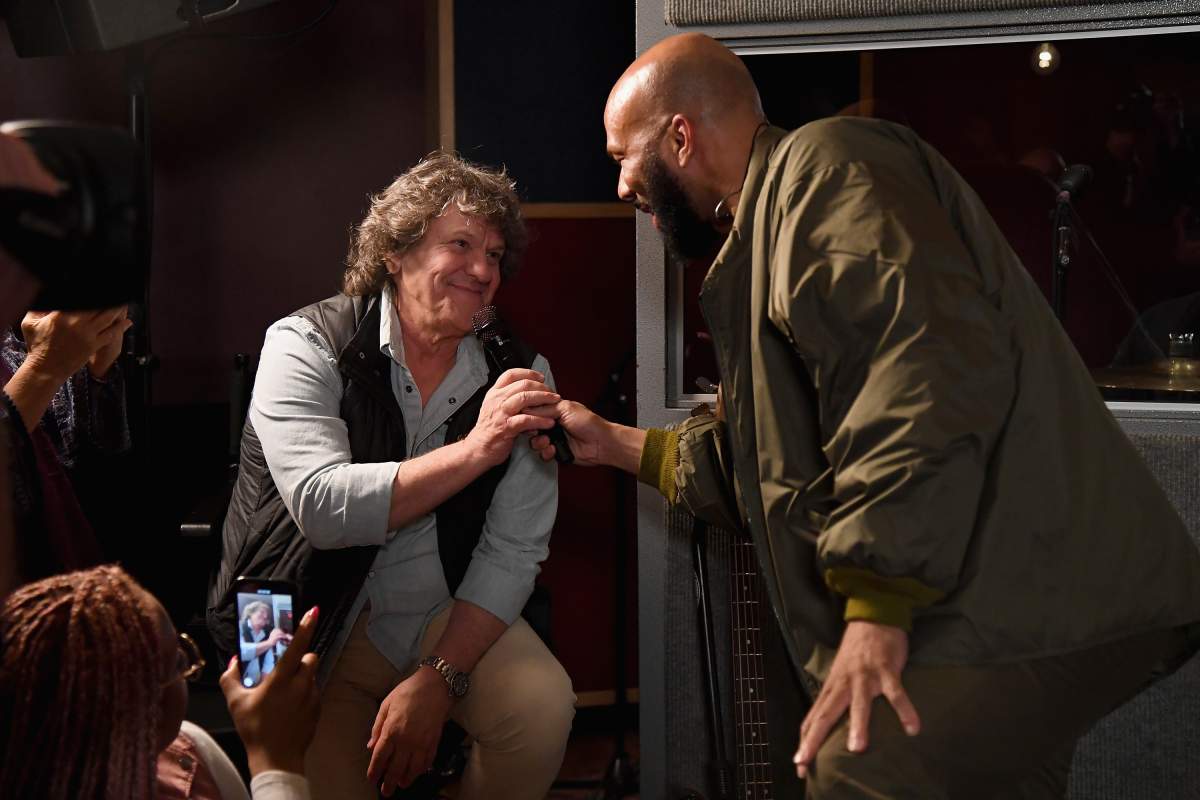 Michael Lang and Common attend the announcement of the Woodstock 50 Festival Line-Up at Electric Lady Studio on March 19, 2019, in New York City.