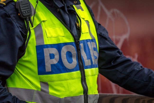 File photo of a Swedish police officer.
