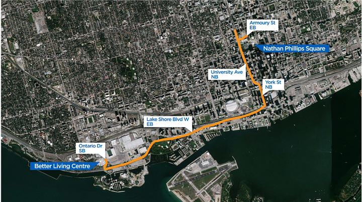 The Khalsa Day Parade route. Police said road closures are expected to be in place for most of Sunday.