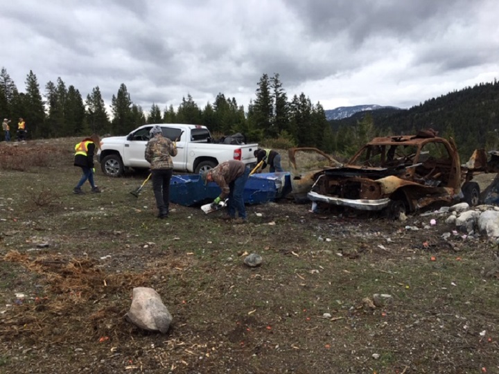 The community clean-up event was hosted by the Regional District of the Central Okanagan. Approximately 50 volunteers took part on Saturday.