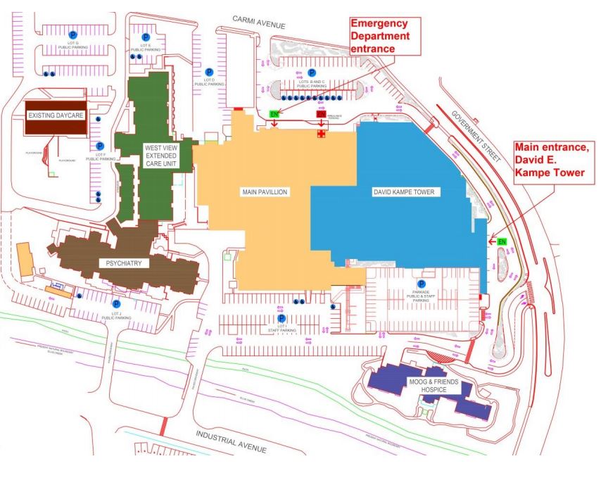 A map of Penticton Regional Hospital.