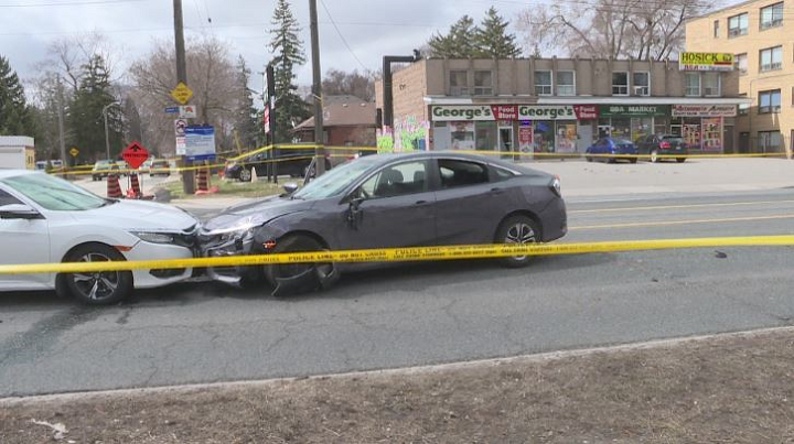 Investigators said they believe one of the groups of men attempted to flee the area in a car when they crashed into another vehicle.