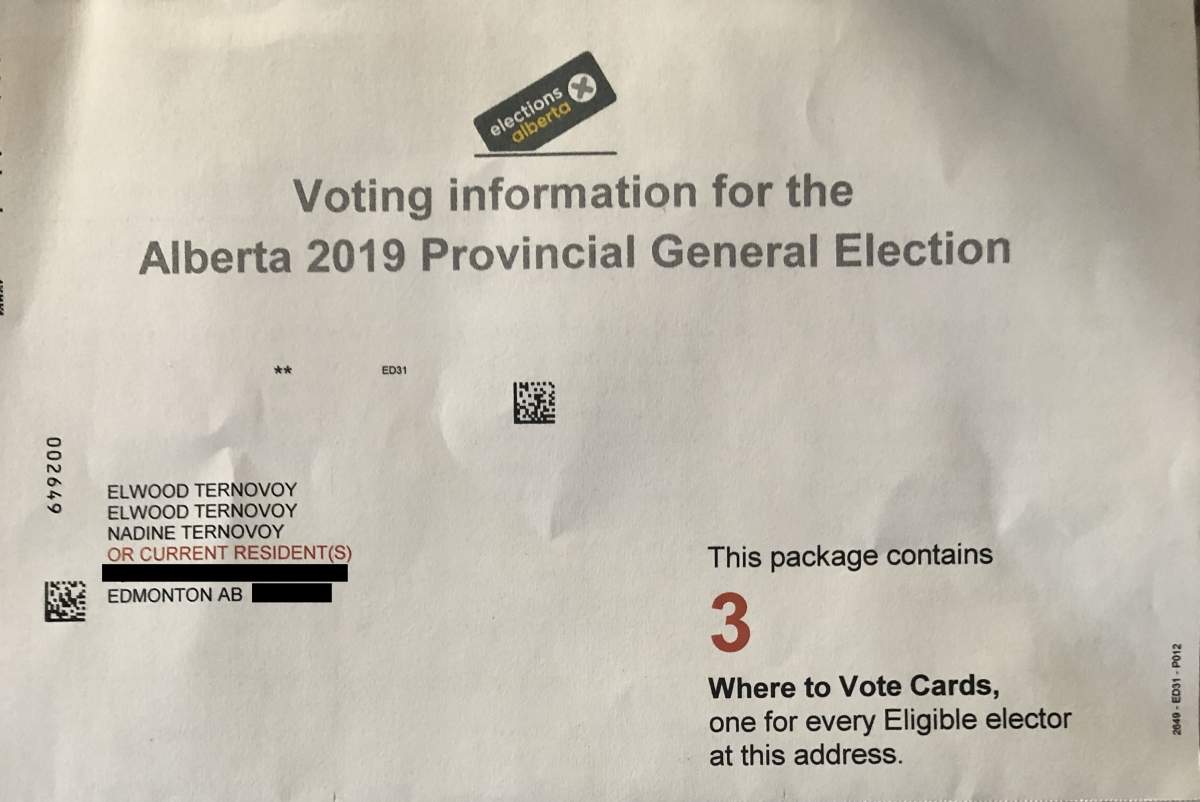 Voting information for Elwood Ternovoy and his wife Nadine revealed there were three voter cards for two people.