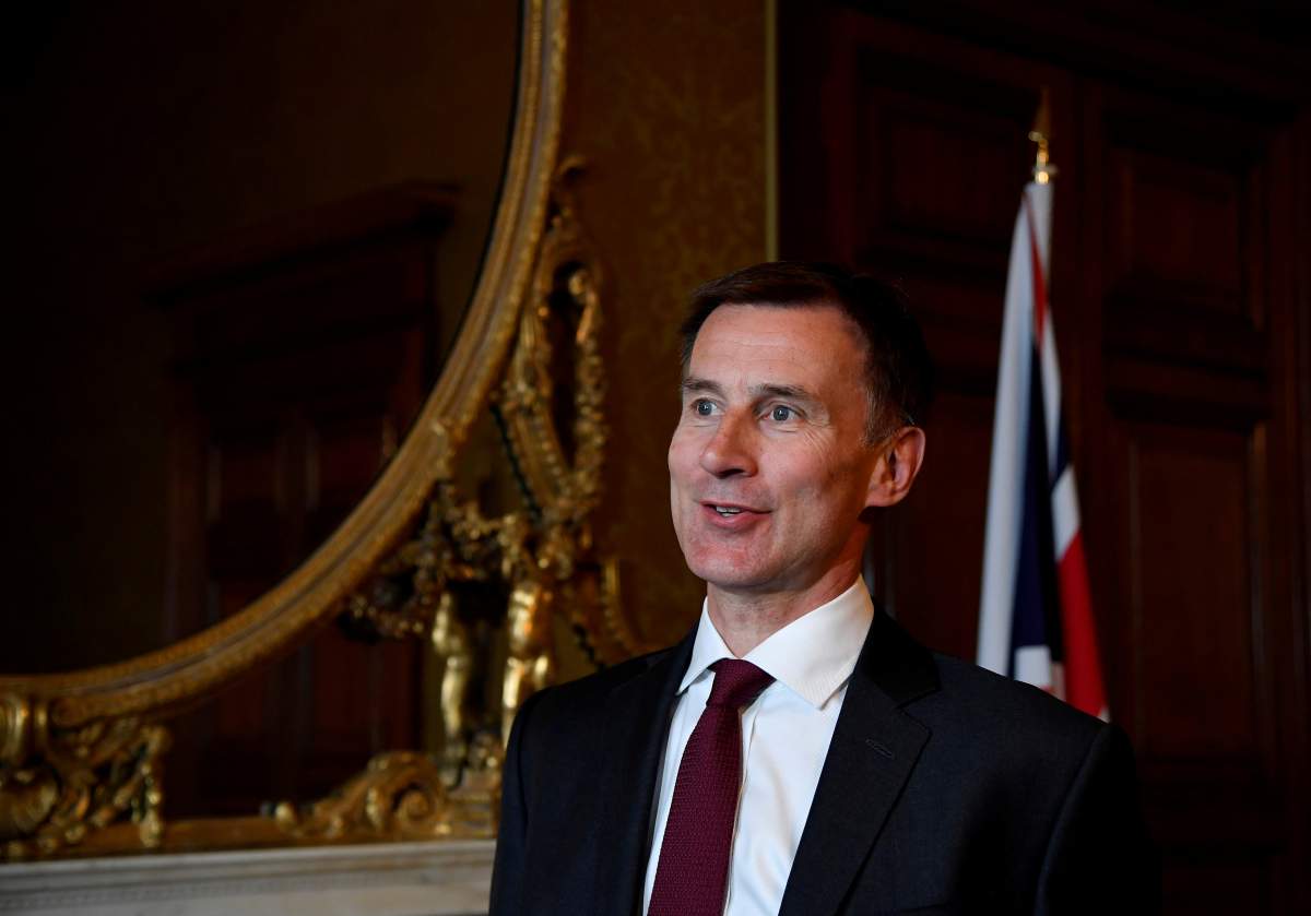 FILE PHOTO: Britain’s Foreign Secretary Jeremy Hunt speaks with Reuters at the Foreign Office in London, Britain May 7, 2019.