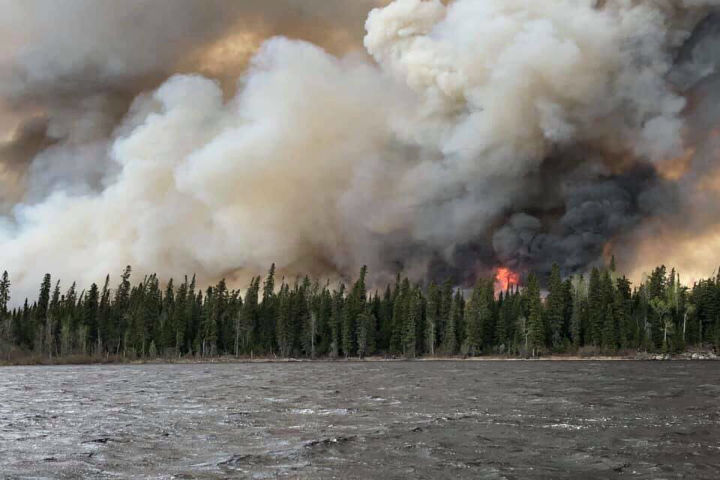 Officials said the wildfire near Pikangikum First Nation in northwestern Ontario is slowing its spread.
