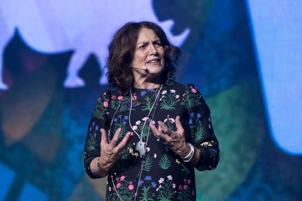 Author Margaret Trudeau speaks at WE Day Family Vancouver at Rogers Arena on November 21, 2018 in Vancouver, Canada. 