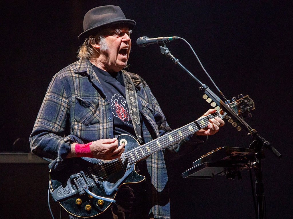 Neil Young performs on Day 2 of Festival d'Ete de Quebec on July 6, 2018 in Quebec City.