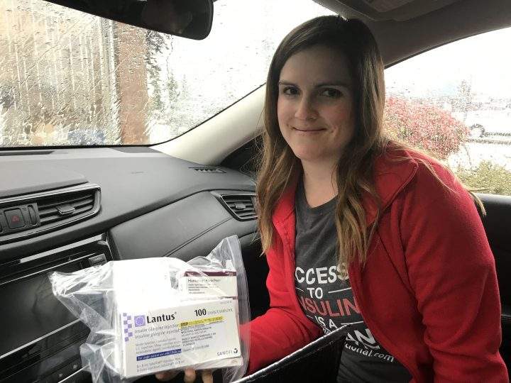 Karyn Wofford with the supplies she bought in Canada.