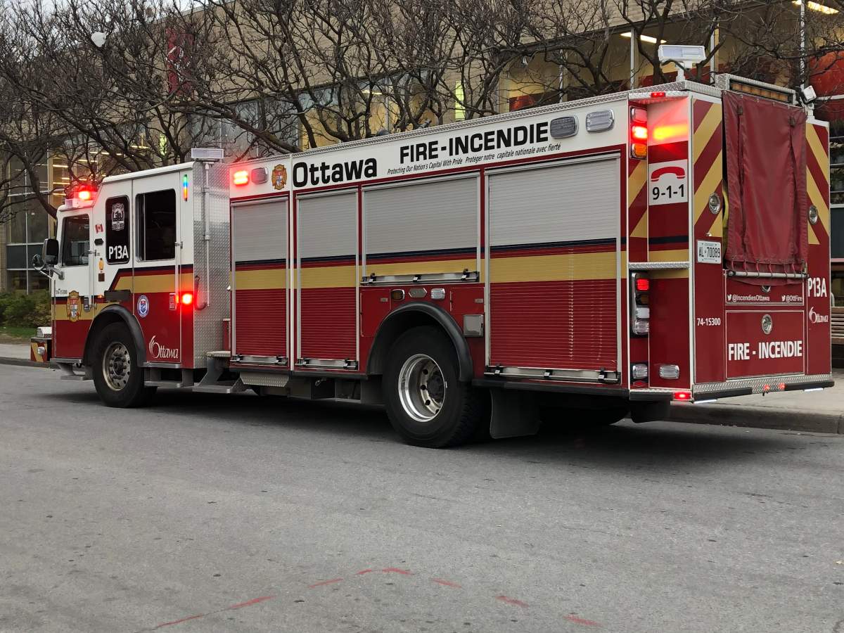 Ottawa fire crews are working to extinguish a controlled agricultural fire to reduce poor visibility in the area of Moodie Drive on Thursday morning. File photo.