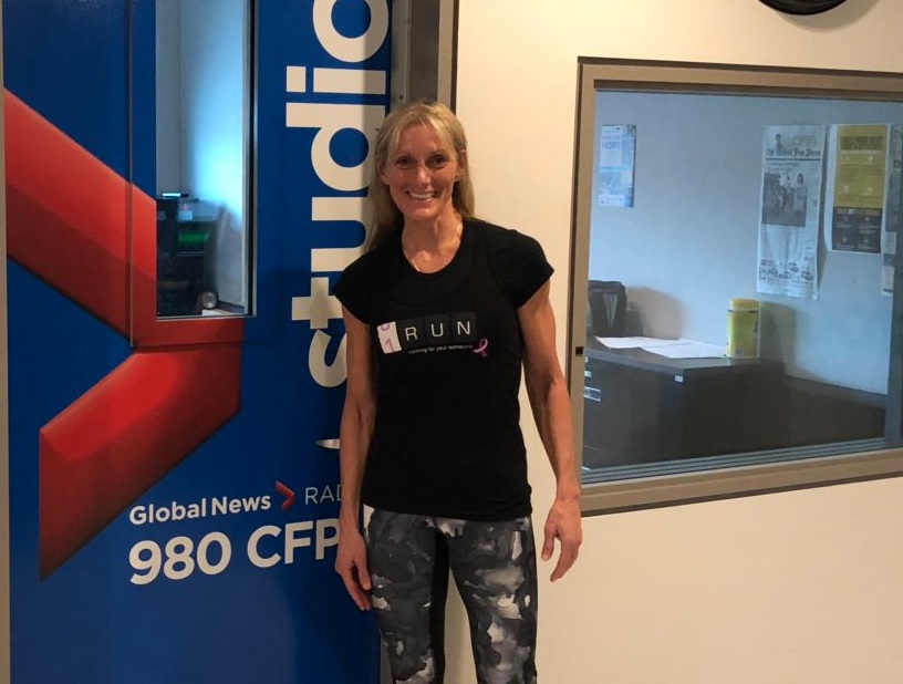 Theresa Carriere at 980 CFPL’s studios.