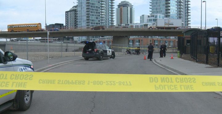 Calgary police responded to reports of a shooting on Riverfront Avenue on Monday, May 6, 2019.