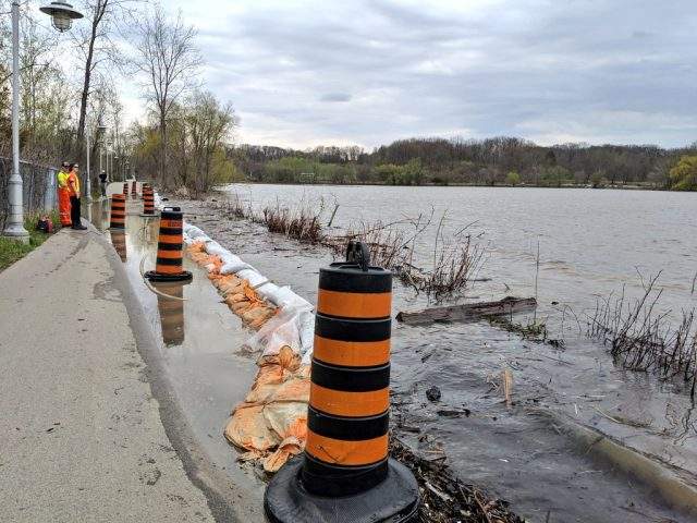 Hamilton's waterfront trail is now off-limits because of flooding and safety concerns.