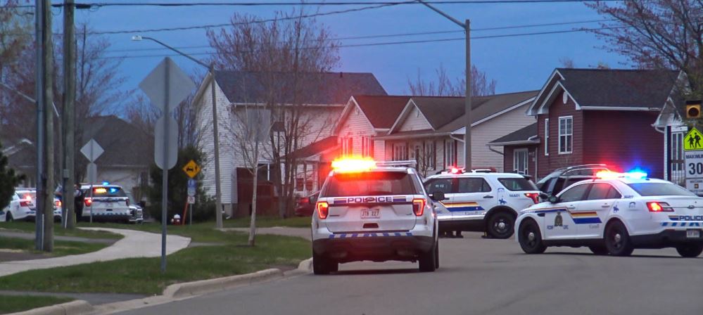 Police attend a standoff in Moncton on Sunday, May 20, 2019. 