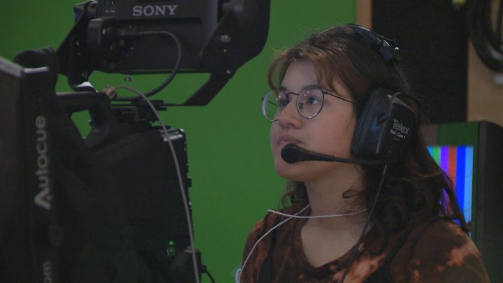 Helen Arias operated a camera at the Explore STEM event at SAIT on Wednesday.