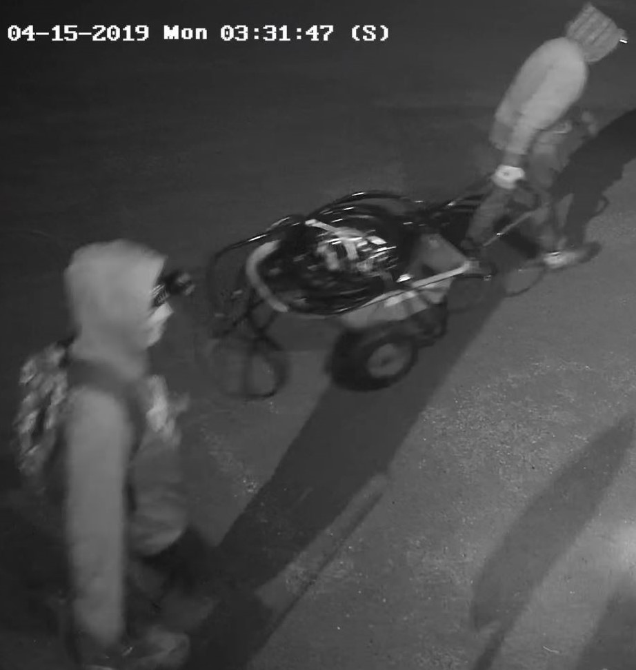 Suspects in an April 15 break-in at the Crystal Lake Road waste transfer station.