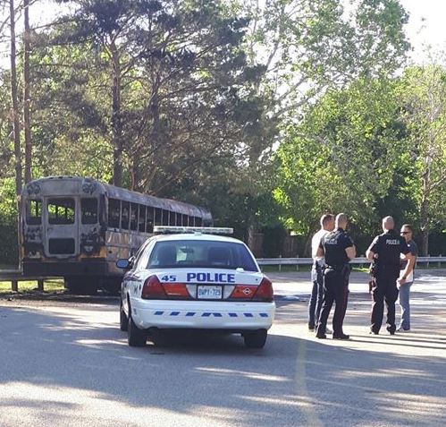 London police are appealing to the public for information as they investigate a blaze that tore through a school bus.