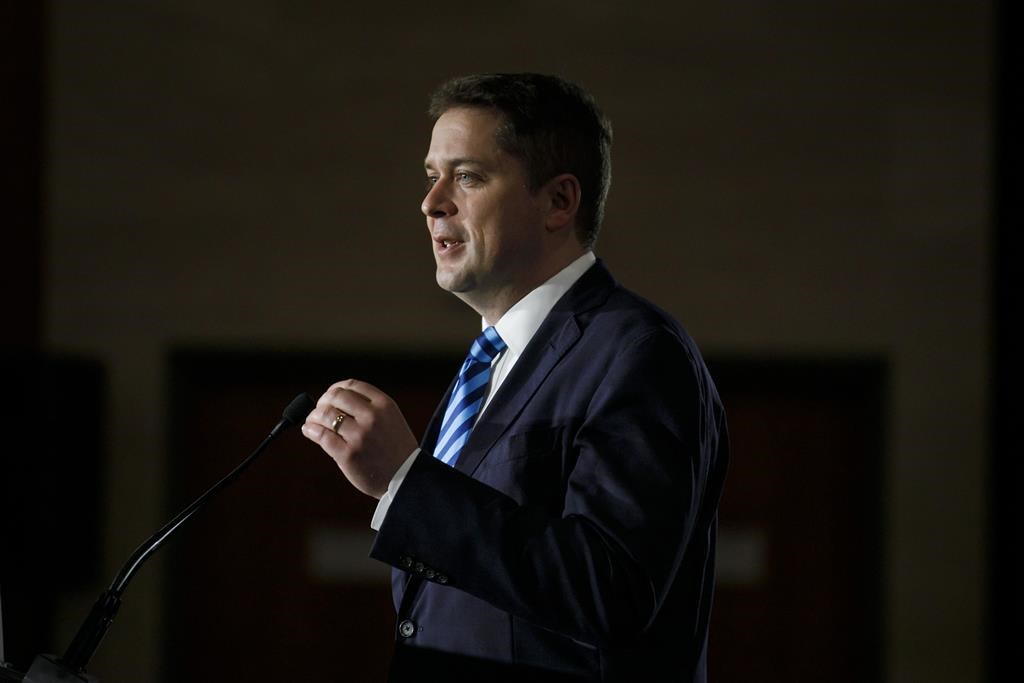 Conservative Party of Canada Leader Andrew Scheer speaks in Toronto, Tuesday, May 28, 2019.