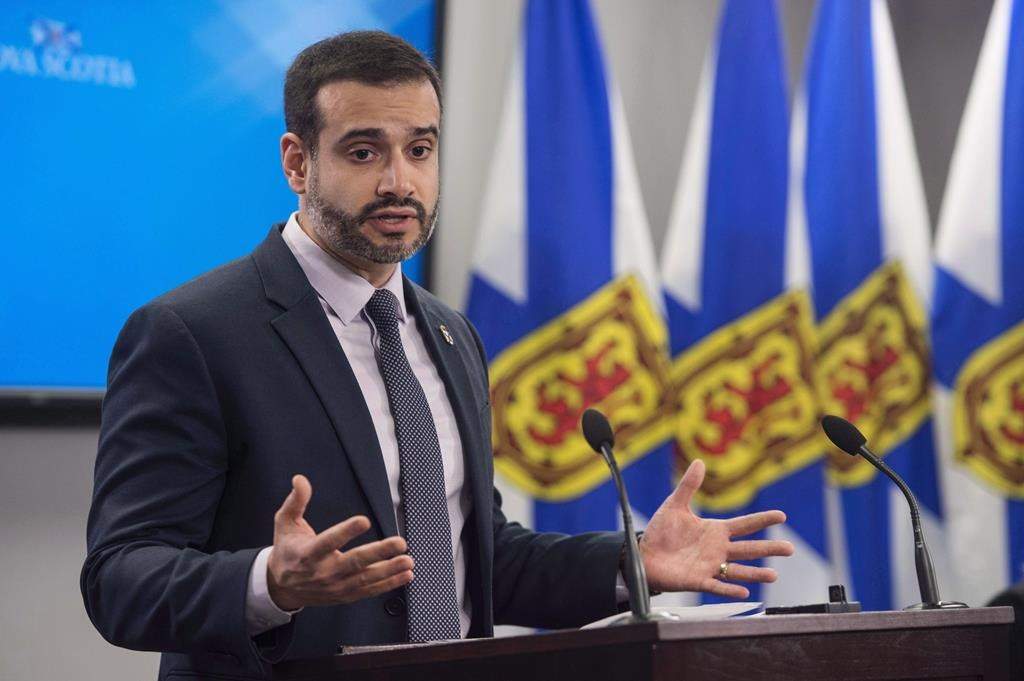 Nova Scotia Education Minister Zach Churchill speaks during a press conference in Halifax on Wednesday, January 24, 2018.
