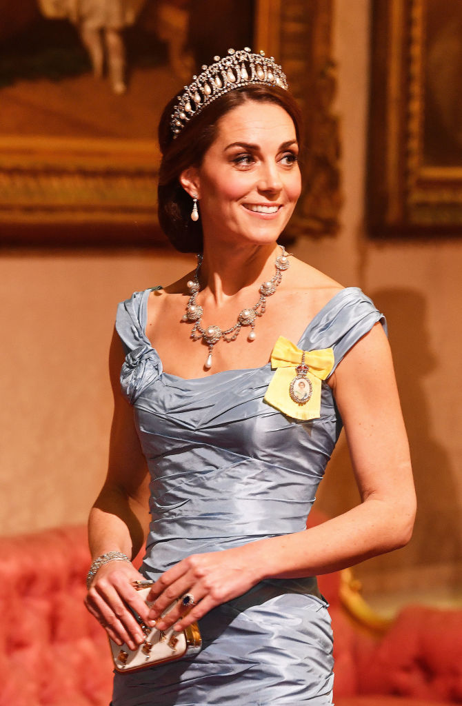 Catherine, Duchess of Cambridge, during a state banquet at Buckingham Palace on Oct. 23, 2018. Photo: Getty Images