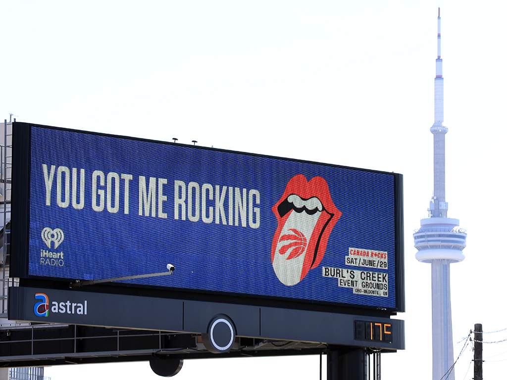 A billboard advertising The Rolling Stones concert  on June 29, 2019 is seen in Toronto, Ont.